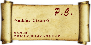 Puskás Ciceró névjegykártya