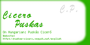 cicero puskas business card